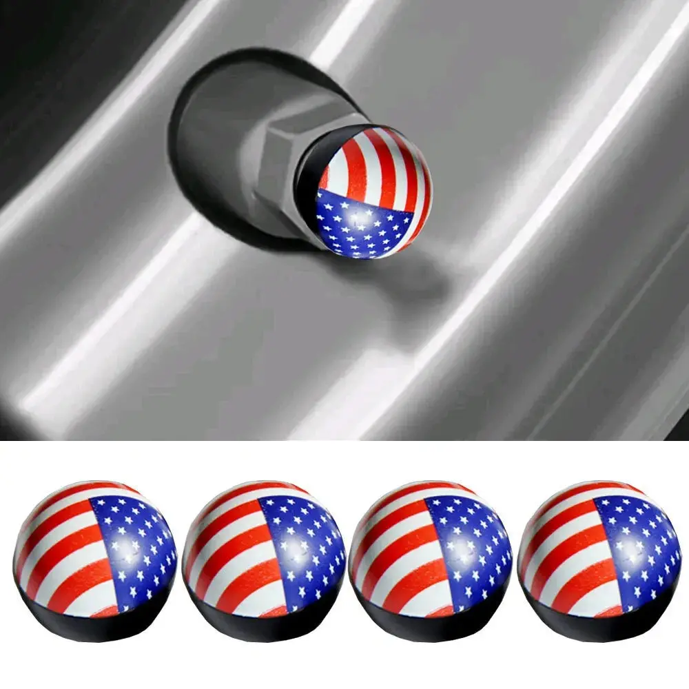 Flag Tire Valve Caps (4 Pcs) 1