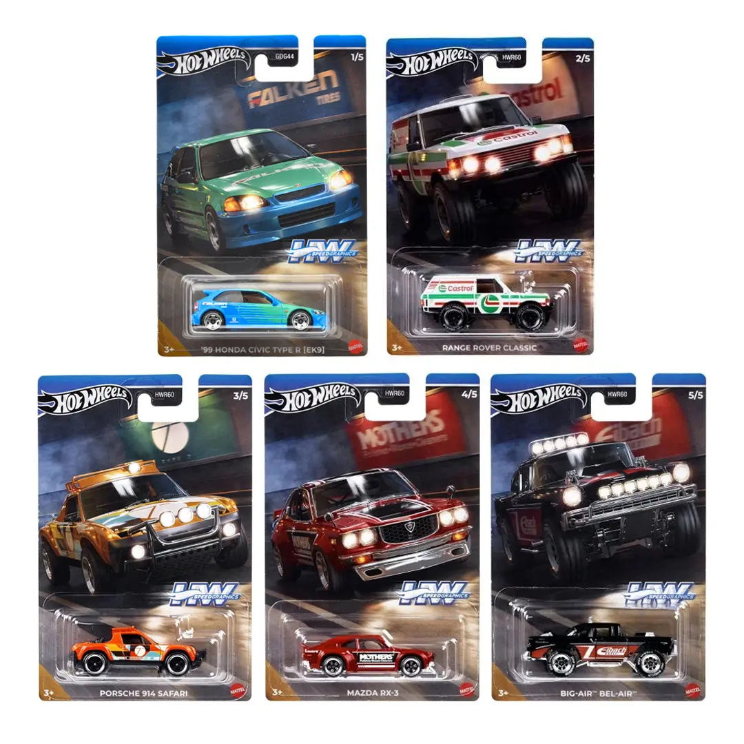 Hot Wheels Speed Graphics Edition Premium Die Cast Car Assortment Including 5 Collectible Cars For Collection 1