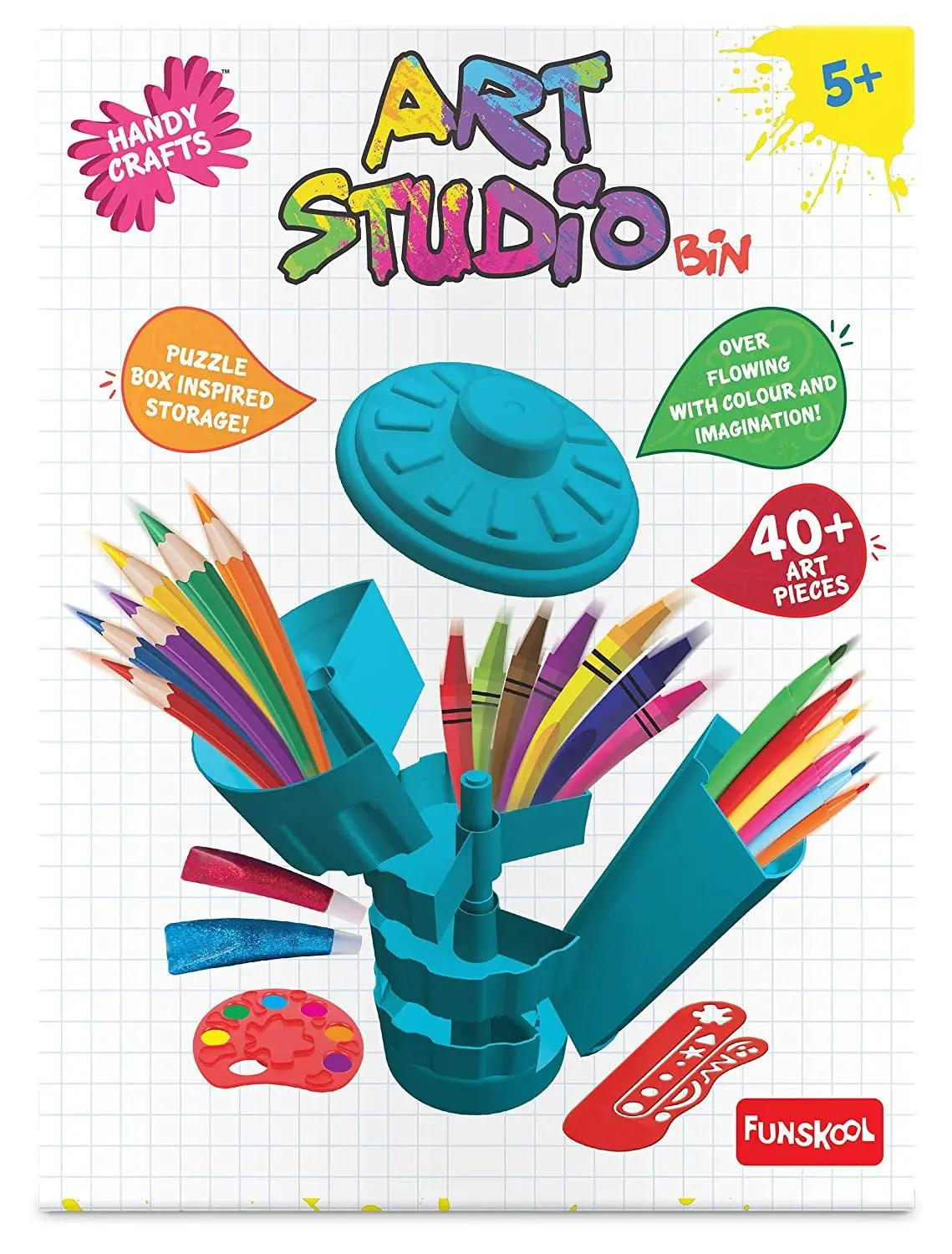 Funskool Handycrafts Art Studio Bin - Art Supply Organiser For Ages 5+ 1