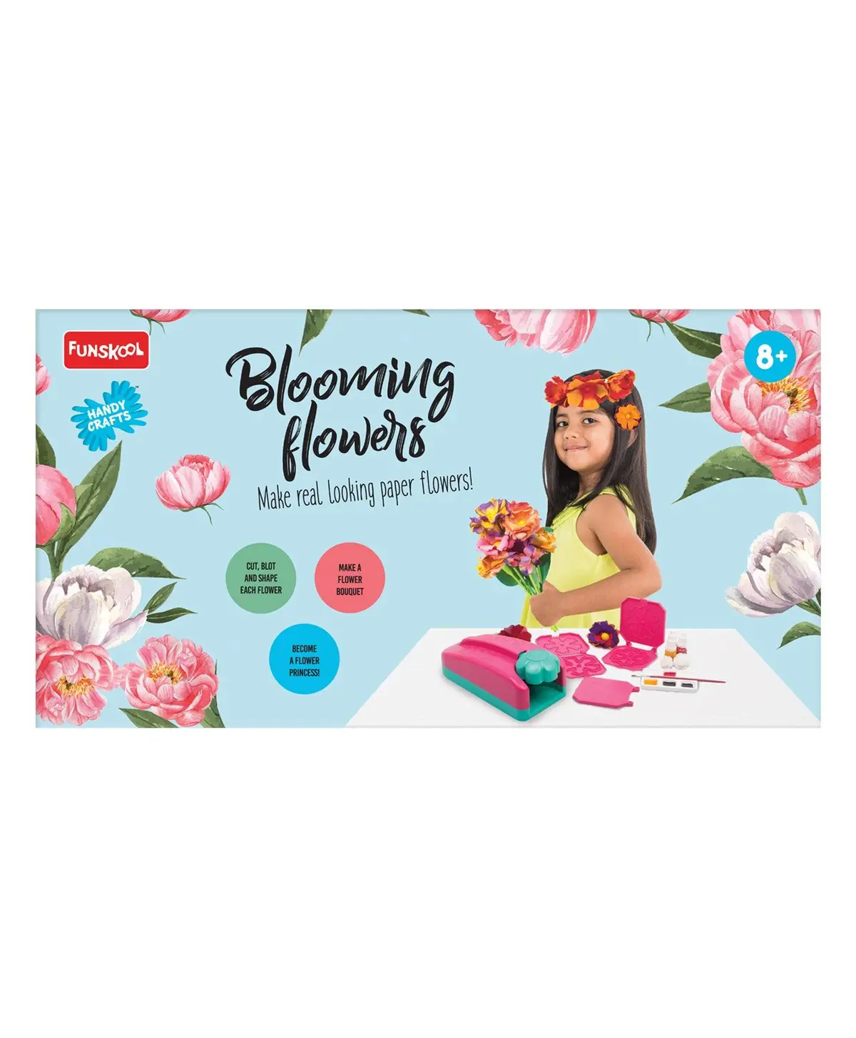 Funskool Handycrafts Blooming Flowers - Paper Flower Making Kit For Ages 8+ 1