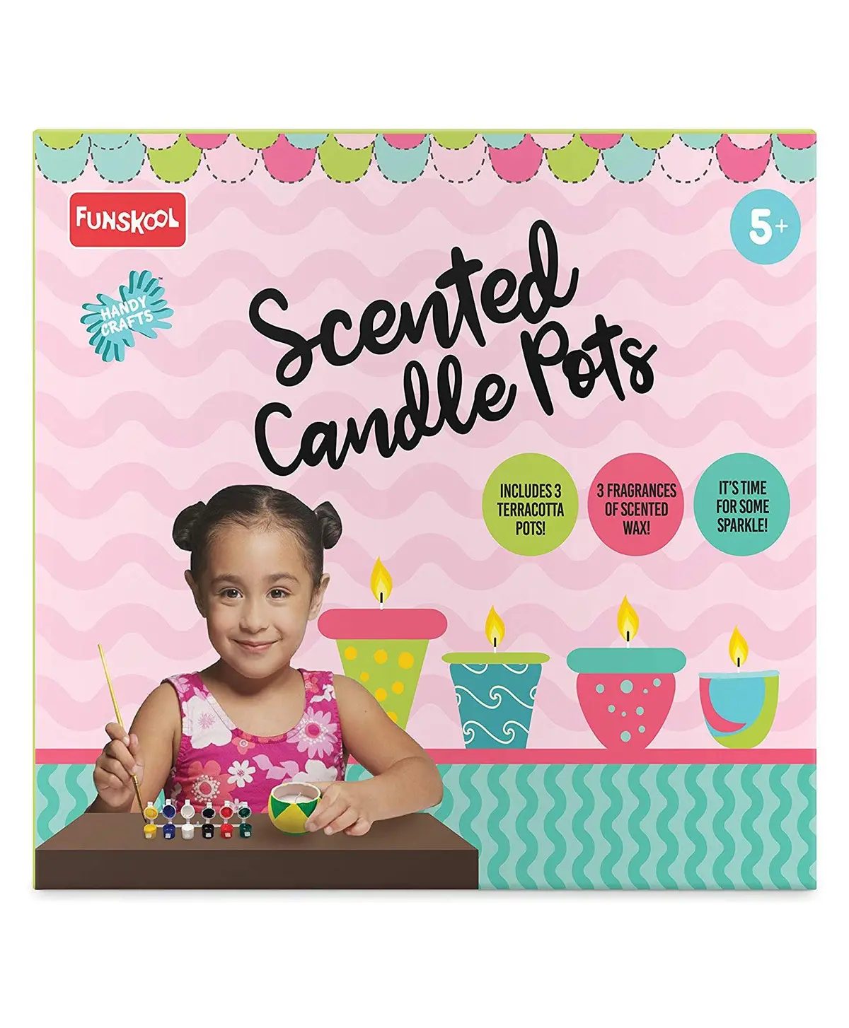 Funskool Handycrafts Scented Candle Pots - Wax Candle Maker For Ages 5+ 1