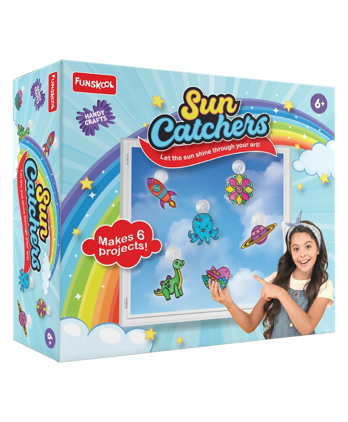 Funskool Handycrafts Sun Catchers - Mini Glass Painting Kit For Ages 6+ 1