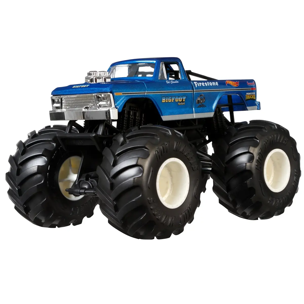 Hot Wheels 1:24 Scale Oversized Monster Truck Big Foot 4X4x4 Die-Cast Toy Truck With Giant Wheels And Cool Designs 1