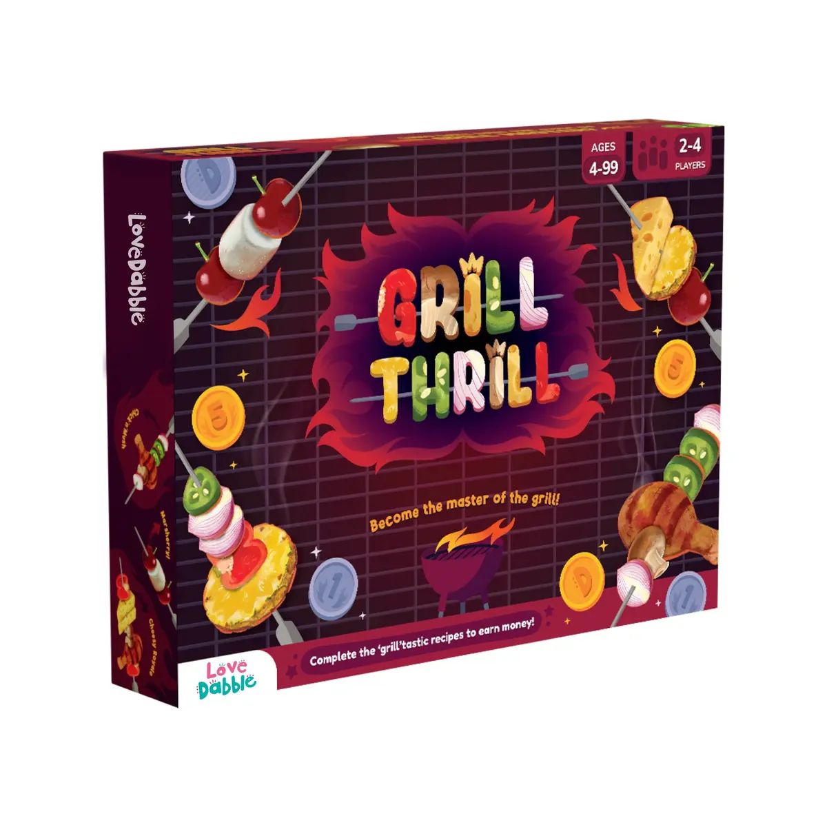 Love Dabble Grill Thrill 2-4 Player Board Game For Ages 4 Years And Up 1