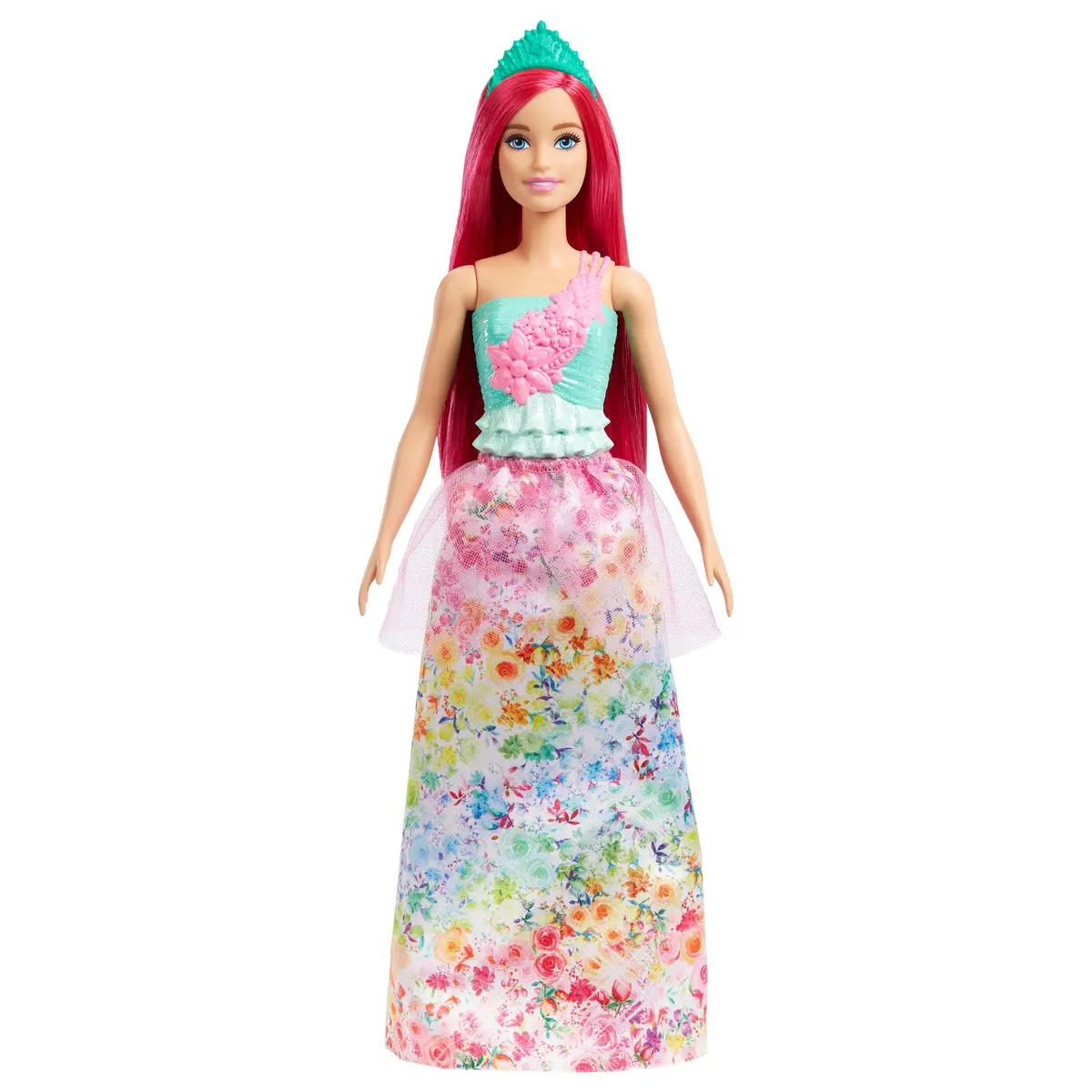 Barbie Dreamtopia Dark-Pink Hair Princess Doll With Sparkly Bodice, Princess Skirt And Tiara For Kids Ages 3 Years And Up 1