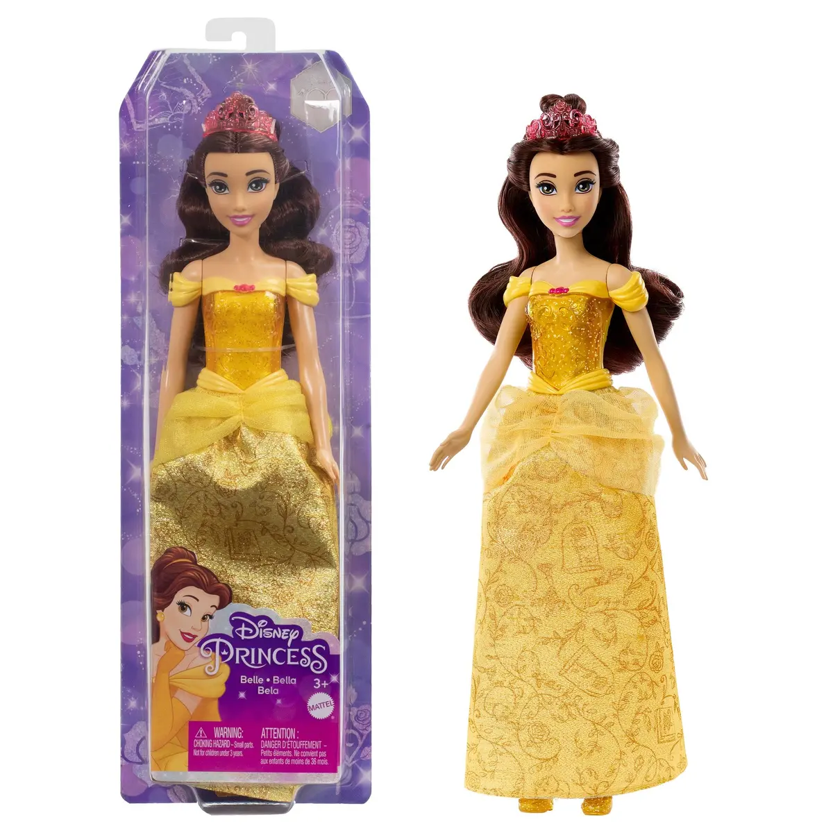 Disney Princess Bella Posable Fashion Doll With Sparkling Clothing And Accessories For Kids Ages 3+ 1