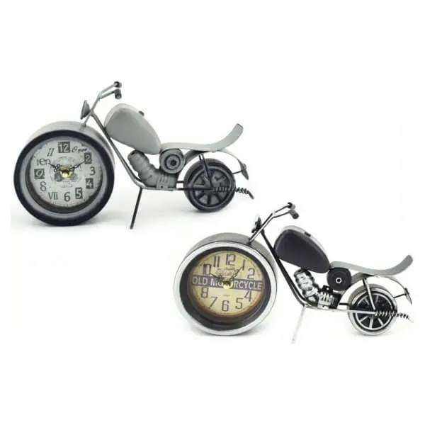 Clock As A Motorcycle - Two Motorcycles (Black/Grey) In Retro Style 1