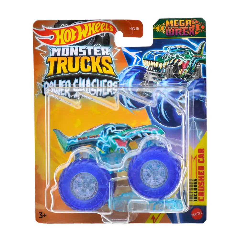 Hot Wheels Monster Trucks Power Smashers 1:64 Scale Die Cast Mega Wrex, Includes Crushed Car For Ages 3 Years & Up 1