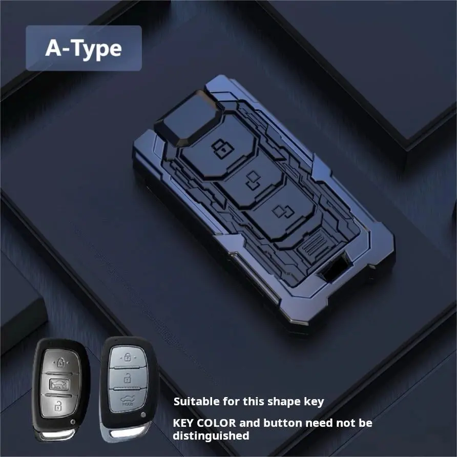 Hyundai Zinc Alloy Key Remote Cover With Two Keychains 1