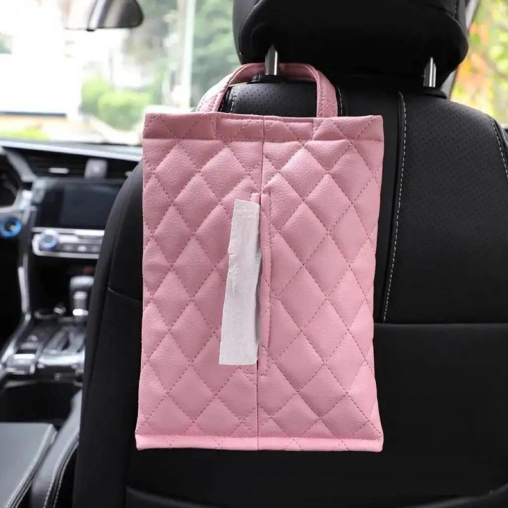 Hanging Pu Leather Car Tissue Holder 2