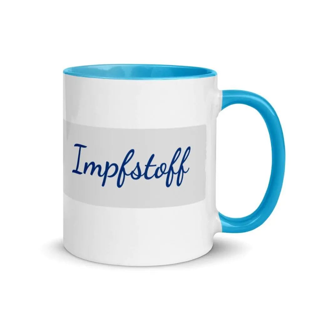 "Vaccine" Mug From Maicona - Inside And Handle In Blue 1