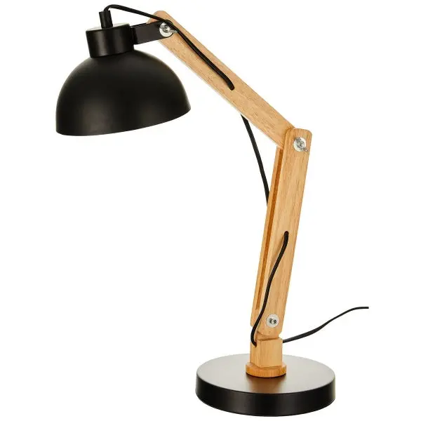 Leuchte Vintage Von Edm - Verstellbare Retro-Tischleuchte Aus Holz 1