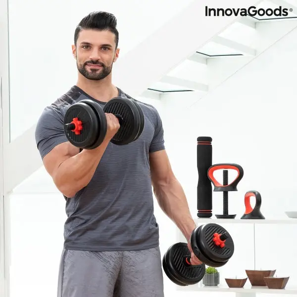 "Sixfit" 6-In-1 Dumbbell Set With Training Instructions - Combination Of Dumbbell Types 1