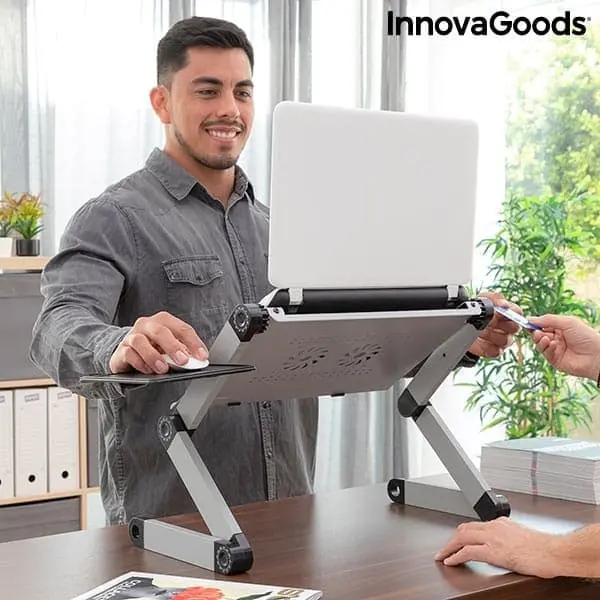 Laptop Table "Omnible" With Mouse Shelf - Adaptable &Amp; Foldable 1