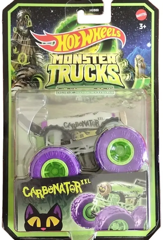 Hot Wheels Glow In The Dark 1:64 Scale Carbonator Xxl Monster Truck For Ages 3+ 1