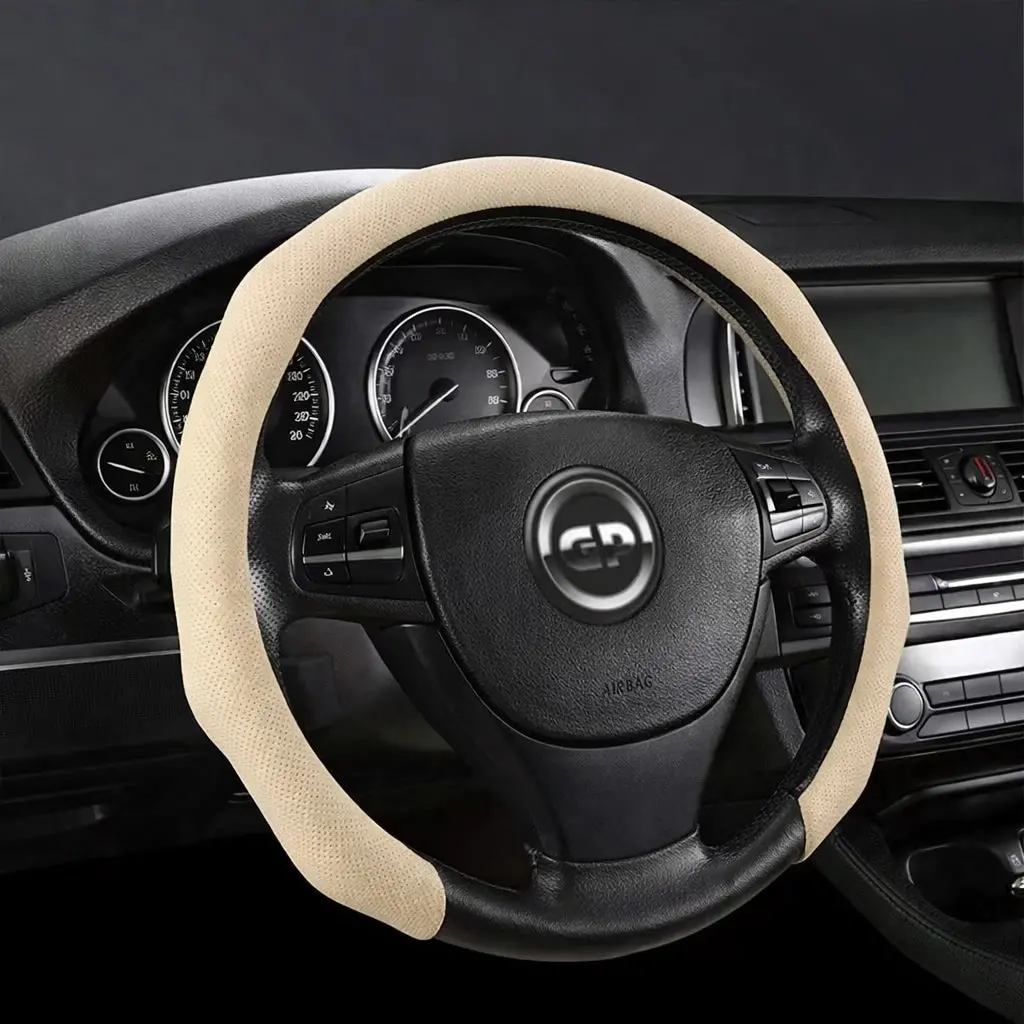 D/O Shape Pu Leather Grip Steering Wheel Covers 1