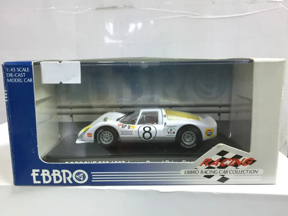 Ebbro 1/43 Porsche 906 Carrera 6 1967 Japan Grand Prix White Yellow #8 (43374) 1