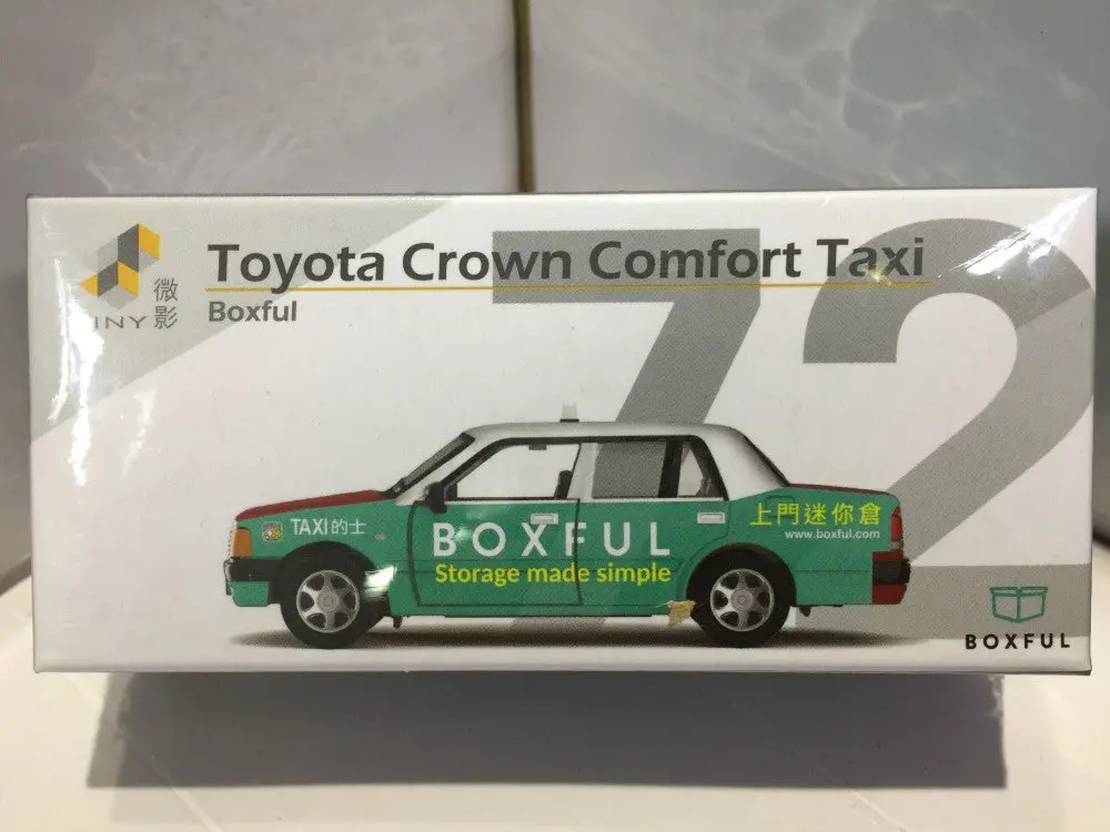 Toyeast Tiny City 72 Die-Cast Model Car Toyota Crown Comfort Taxi Hong Kong Boxful Atc64108 (11274) (C920-178) 1