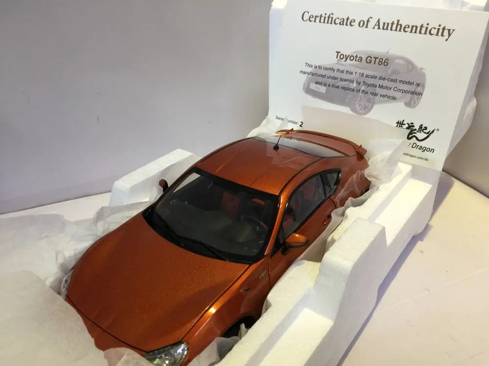 Century Dragon 世紀龍 1/18 Toyota Gt86 Orange Cdto-1002 (P15m-12) 2