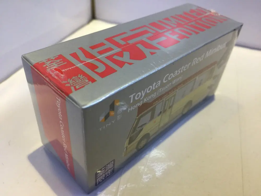 Toyeast Tiny City Die-Cast Model Car Toyota Coaster Red Minibus Tsuen Wan Atc64372 14028 (C920-232) 2