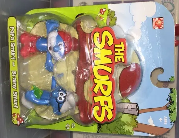 Jakks Pacific The Smurfs 藍精靈 迷你公仔 Papa Smurf And Brainy Smurf 33232店 1
