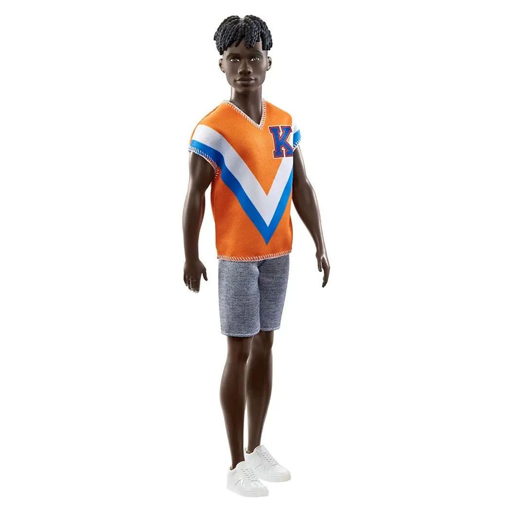 Barbie Ken Fashionistas With Twisted Black Hair Wearing Trendy Fit With A Sporty Jersey And Shorts #203 For Kids Ages 3+ 1