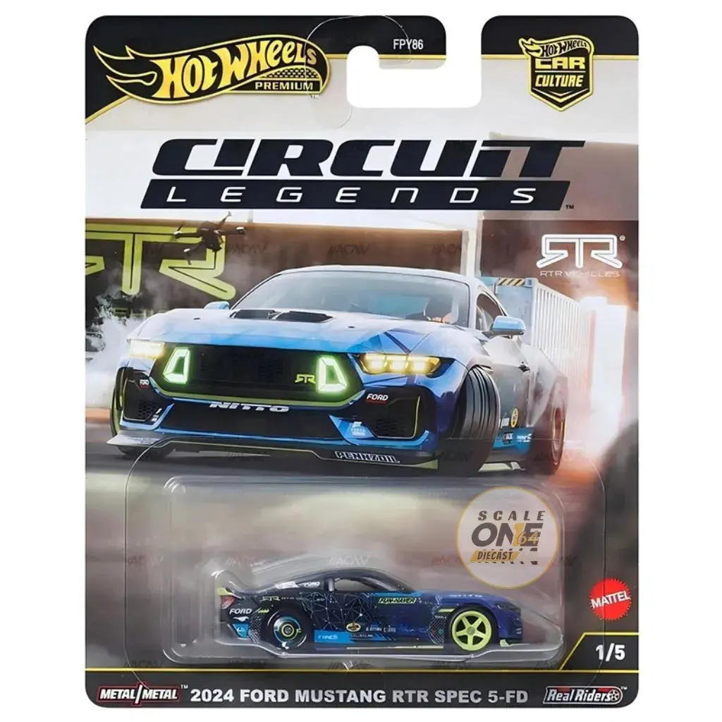 Hot Wheels Car Culture 1:64 Scale Premium Circuit Legends 2024 Ford Mustang Rtr Spec 5-Fd Toy Car For Ages 4+ 1