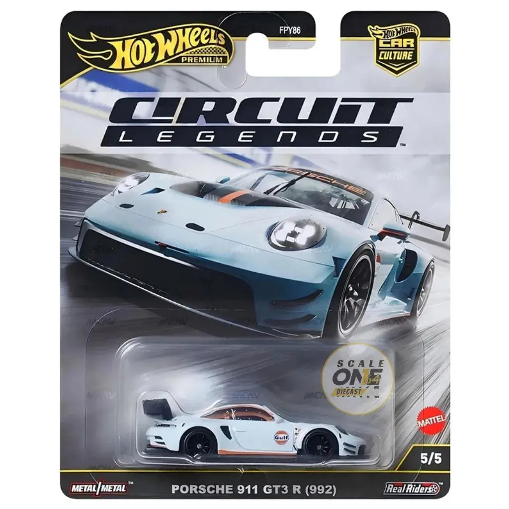 Hot Wheels Car Culture 1:64 Scale Premium Circuit Legends Porsche 911 Gt3 R (992) Toy Car For Ages 4+ 1