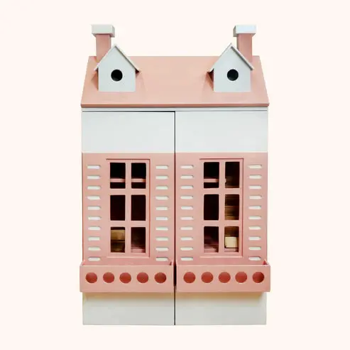 Kiddies Kingdom Wooden Dollhouse - Doors And Lift Imaginative Play For Ages 3 And Above 1