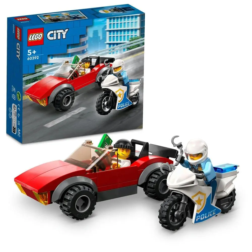 Lego City Police Bike Car Chase Building Kit For Ages 5+ 1