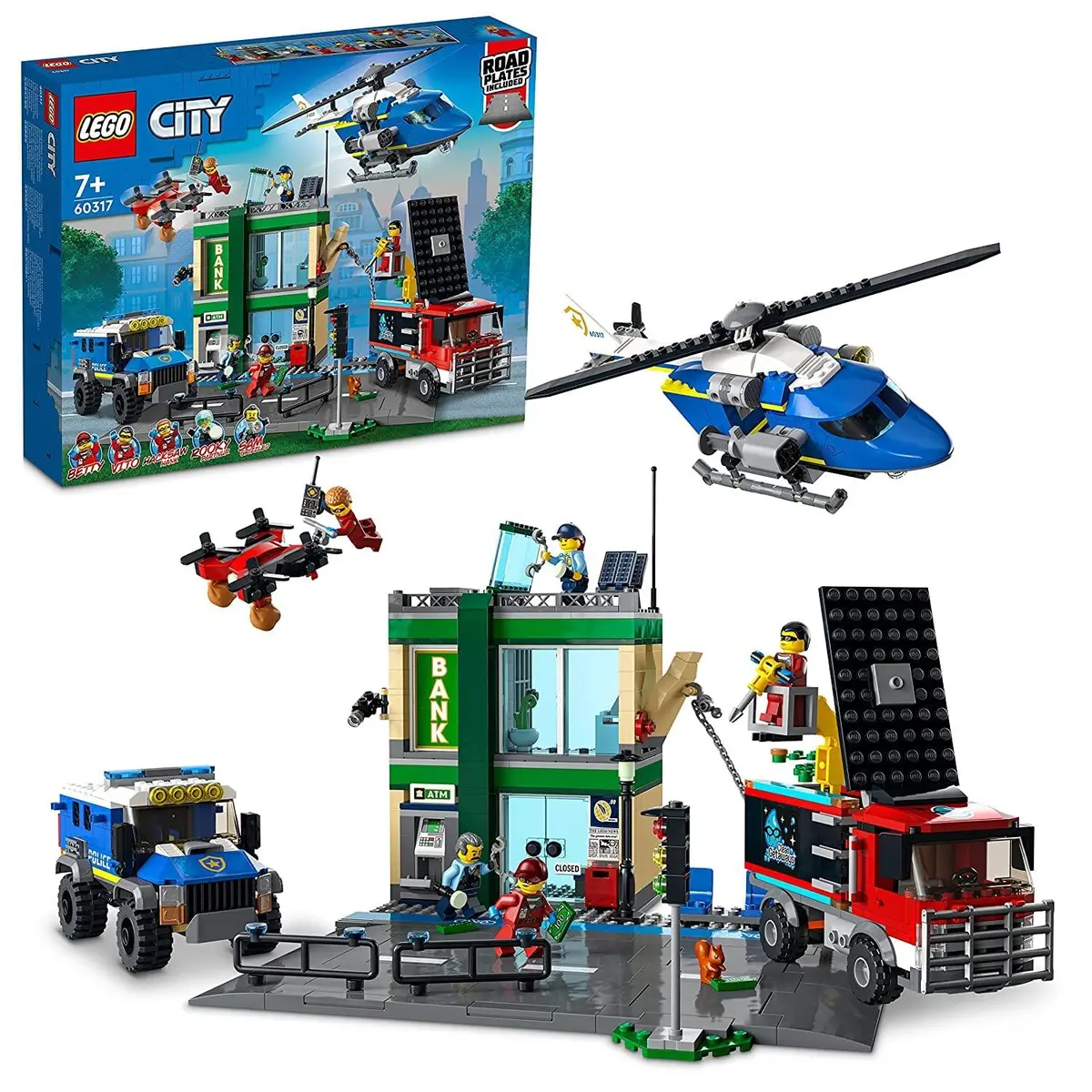 Lego City Police Chase At The Bank Building Kit For Ages 7+ 1