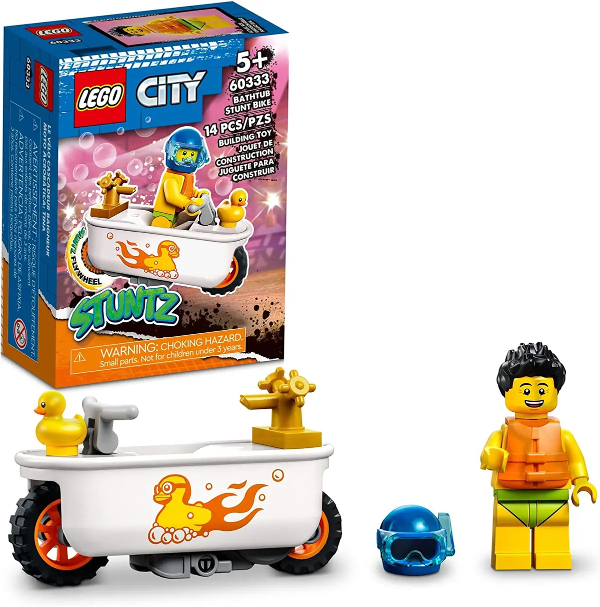 Lego City Stuntz Bathtub Stunt Bike Building Kit For Ages 5+ 1