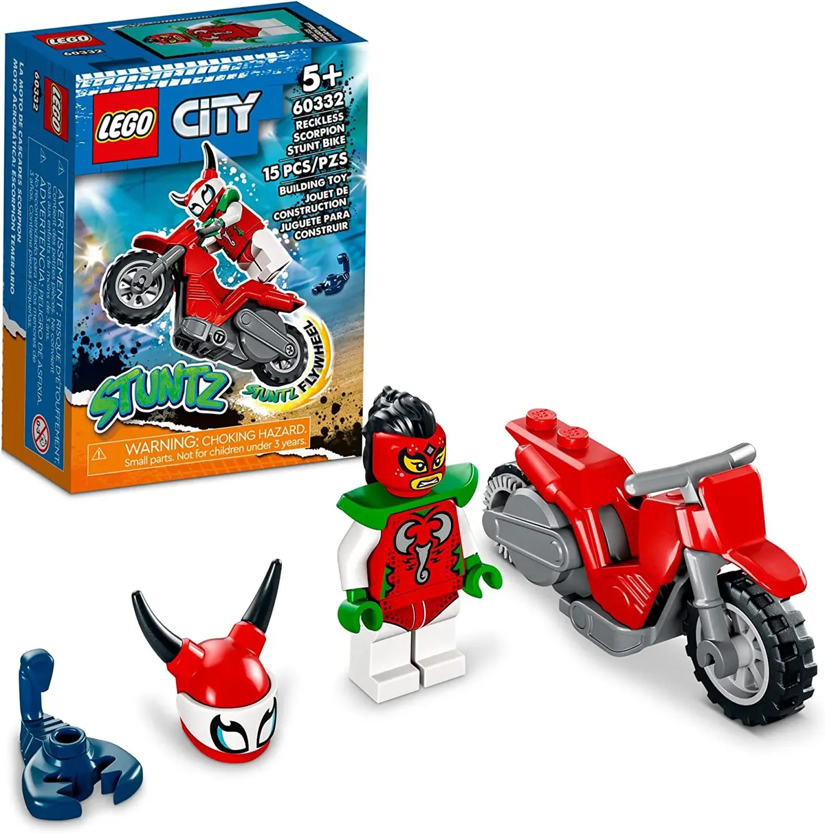 Lego City Stuntz Reckless Scorpion Stunt Bike Building Kit For Ages 5+ 1