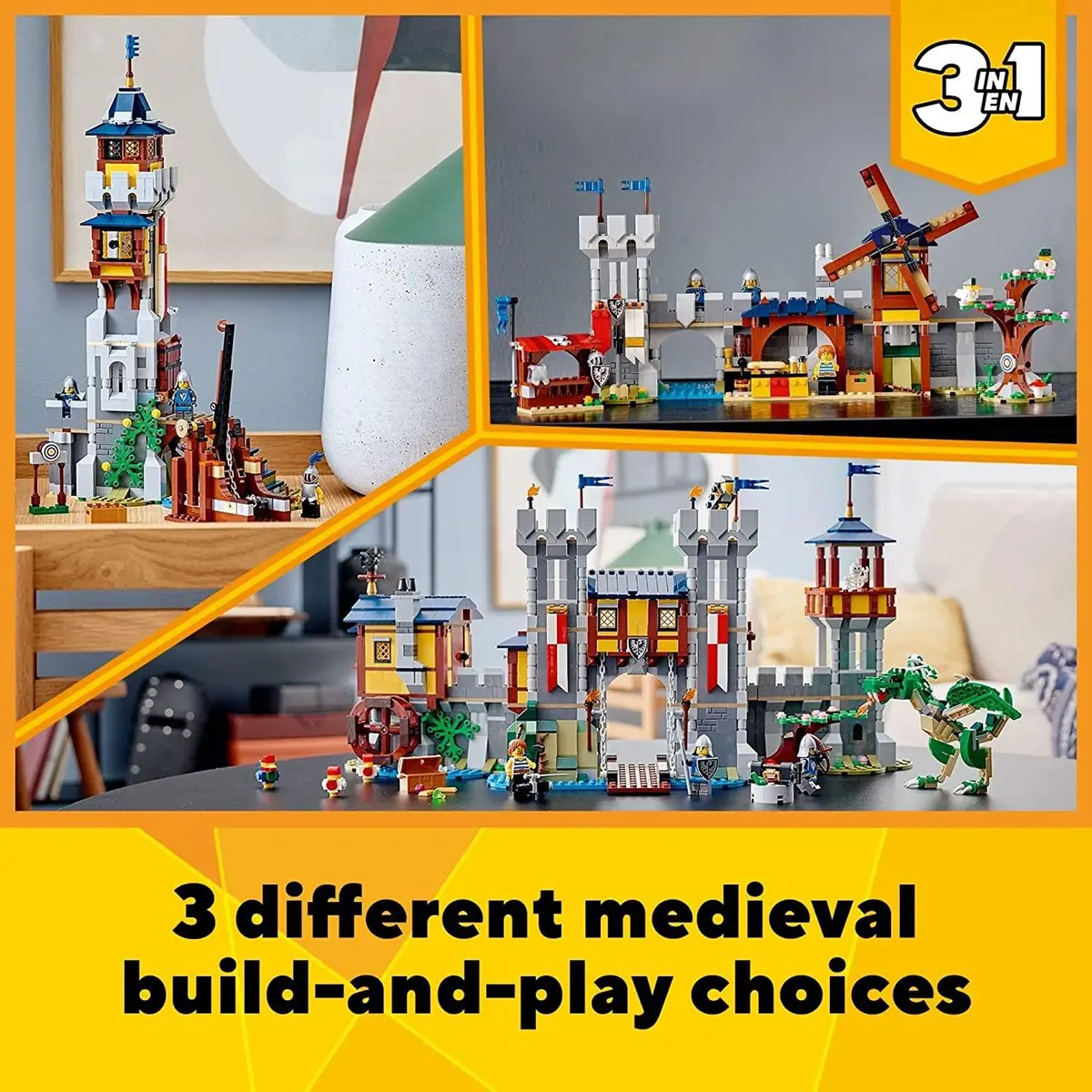 Lego Creator 3In1 Medieval Castle Building Kit For Ages 9+ 2