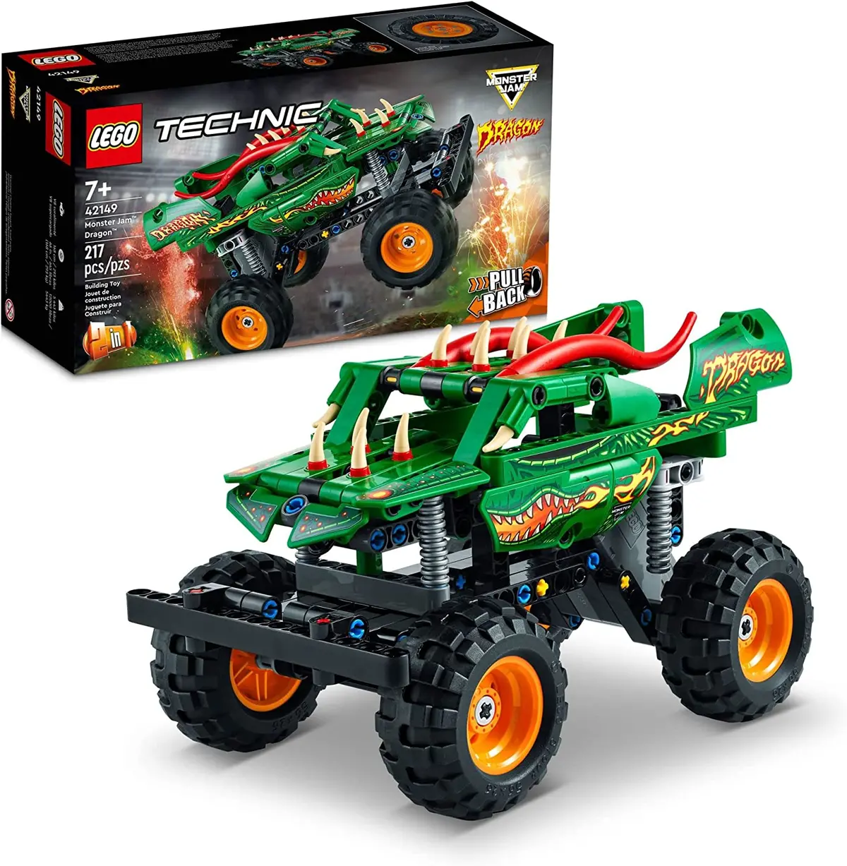 Lego Technic 2In1 Monster Jam Dragon Building Kit For Ages 7+ 1