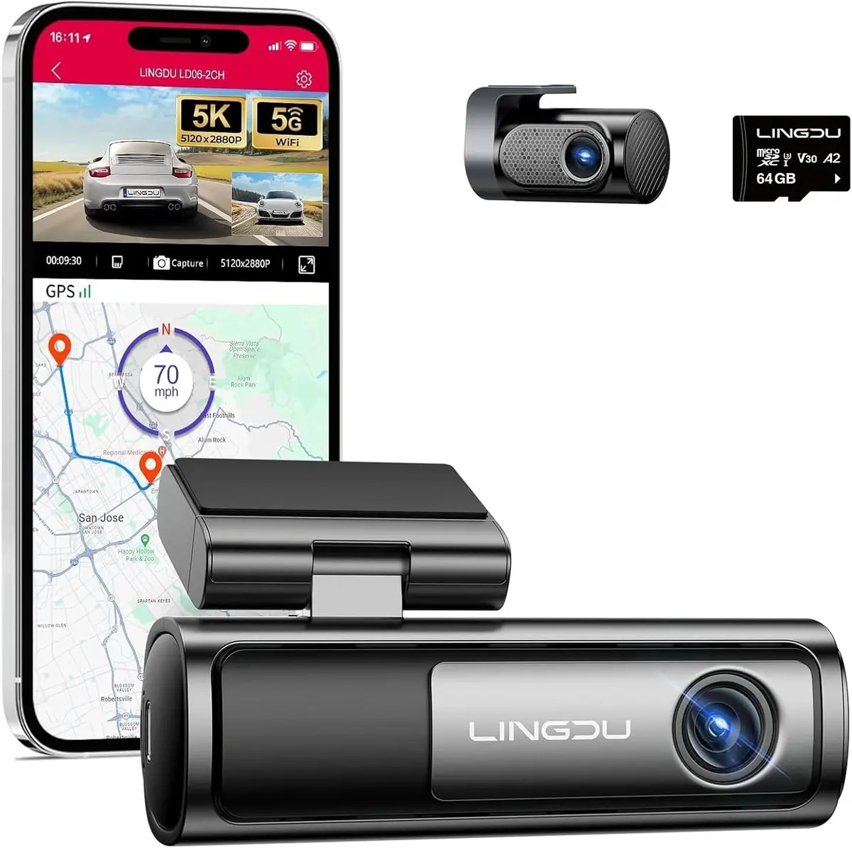 Lingdu Ld06 4K+2K 2Ch Dash Cam Sony Starvis Sensor & 5G Wifi 1