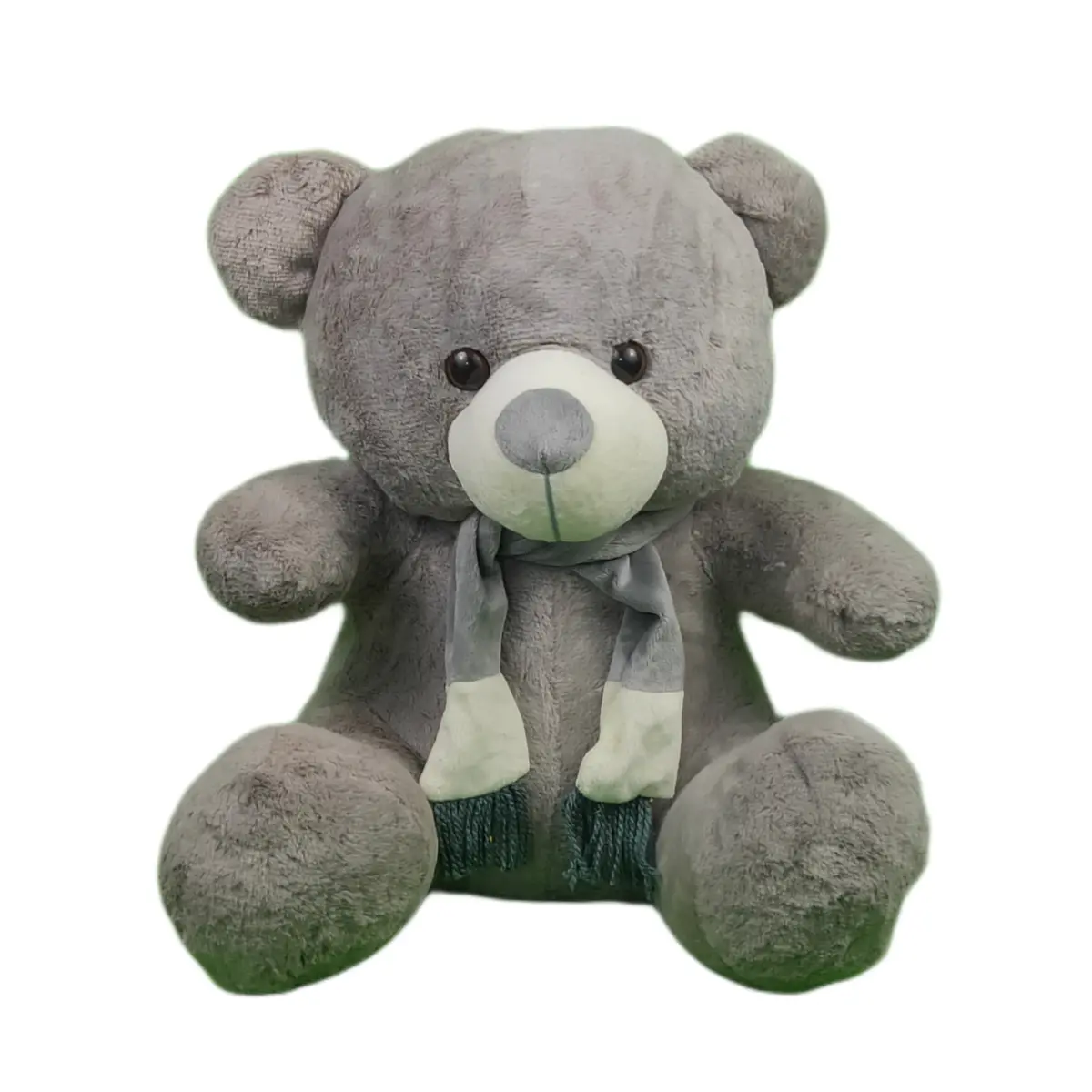 Play Hour Teddy Bear Plush Soft Toy With Muffler For Ages 3 Years And Up - Grey, 40Cm 1