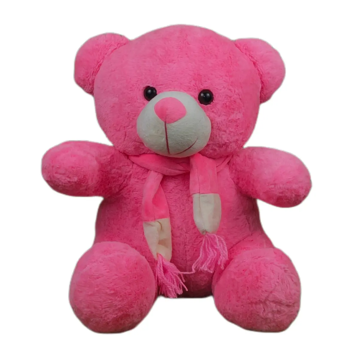 Play Hour Teddy Bear Plush Soft Toy With Muffler For Ages 3 Years And Up - Pink, 40Cm 1