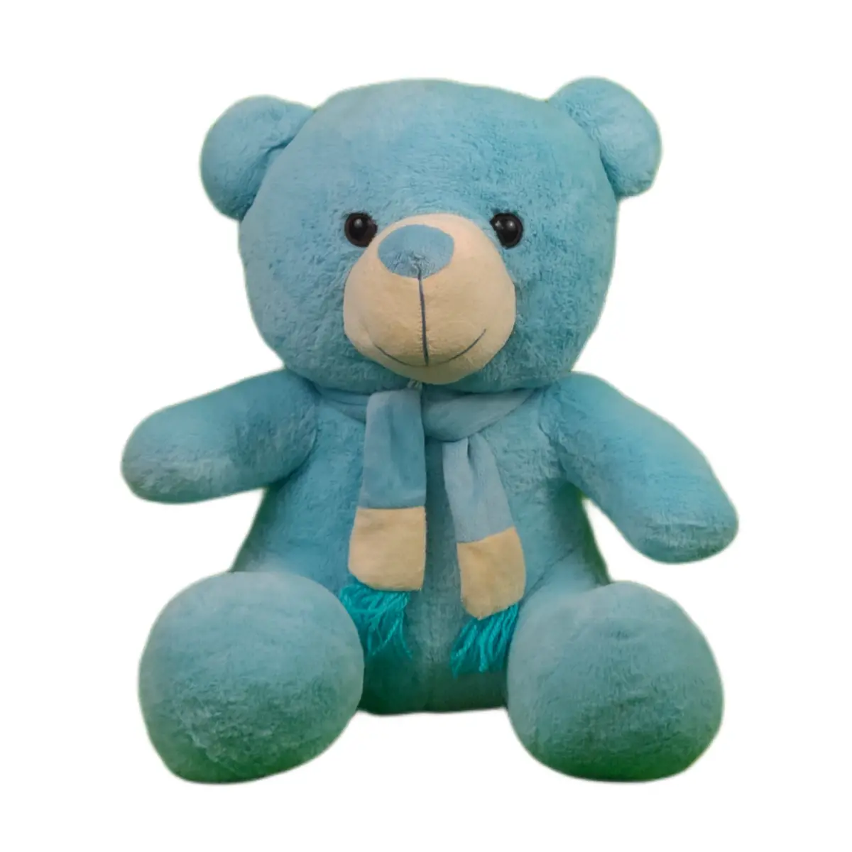 Play Hour Teddy Bear Plush Soft Toy With Muffler For Ages 3 Years And Up - Sky, 40Cm 1