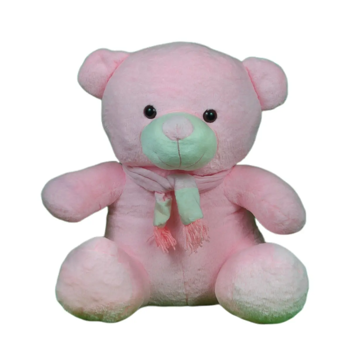 Play Hour Teddy Bear Plush Soft Toy With Muffler For Ages 3 Years And Up - Baby Pink, 50Cm 1