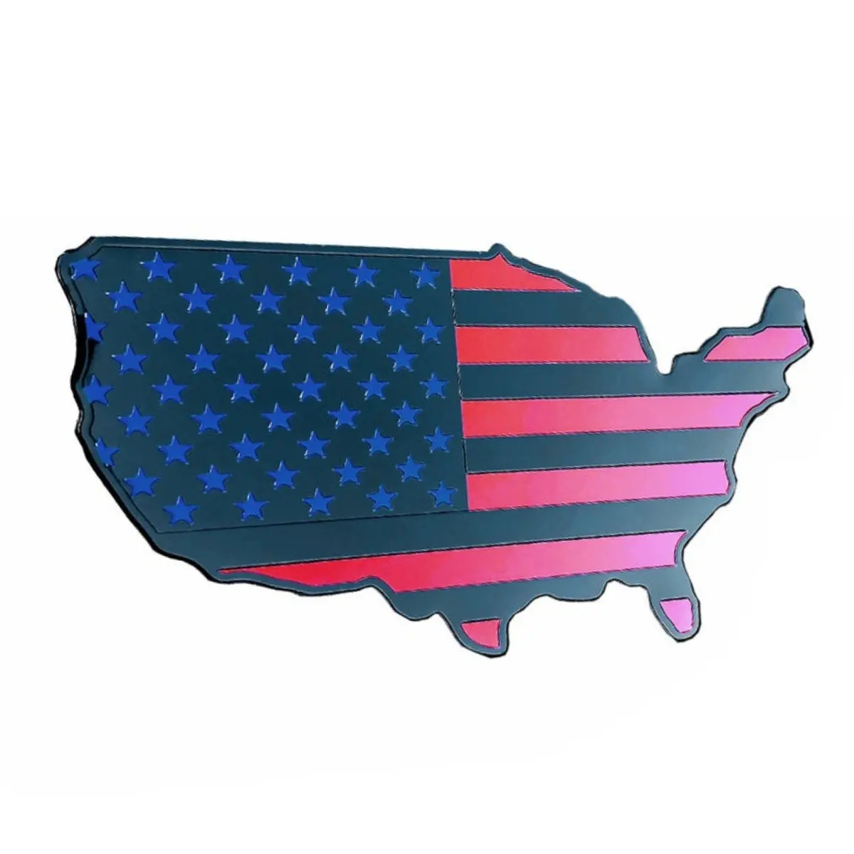 Metal Usa Map Flag Badge Sticker 1