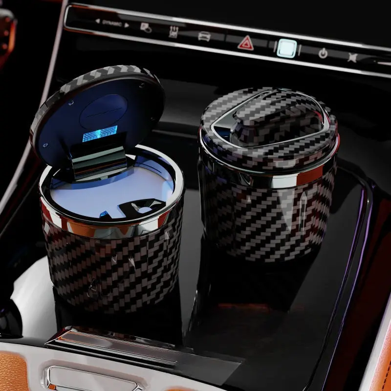 Mini Ashtray Carbon Fibre With Led Light 1