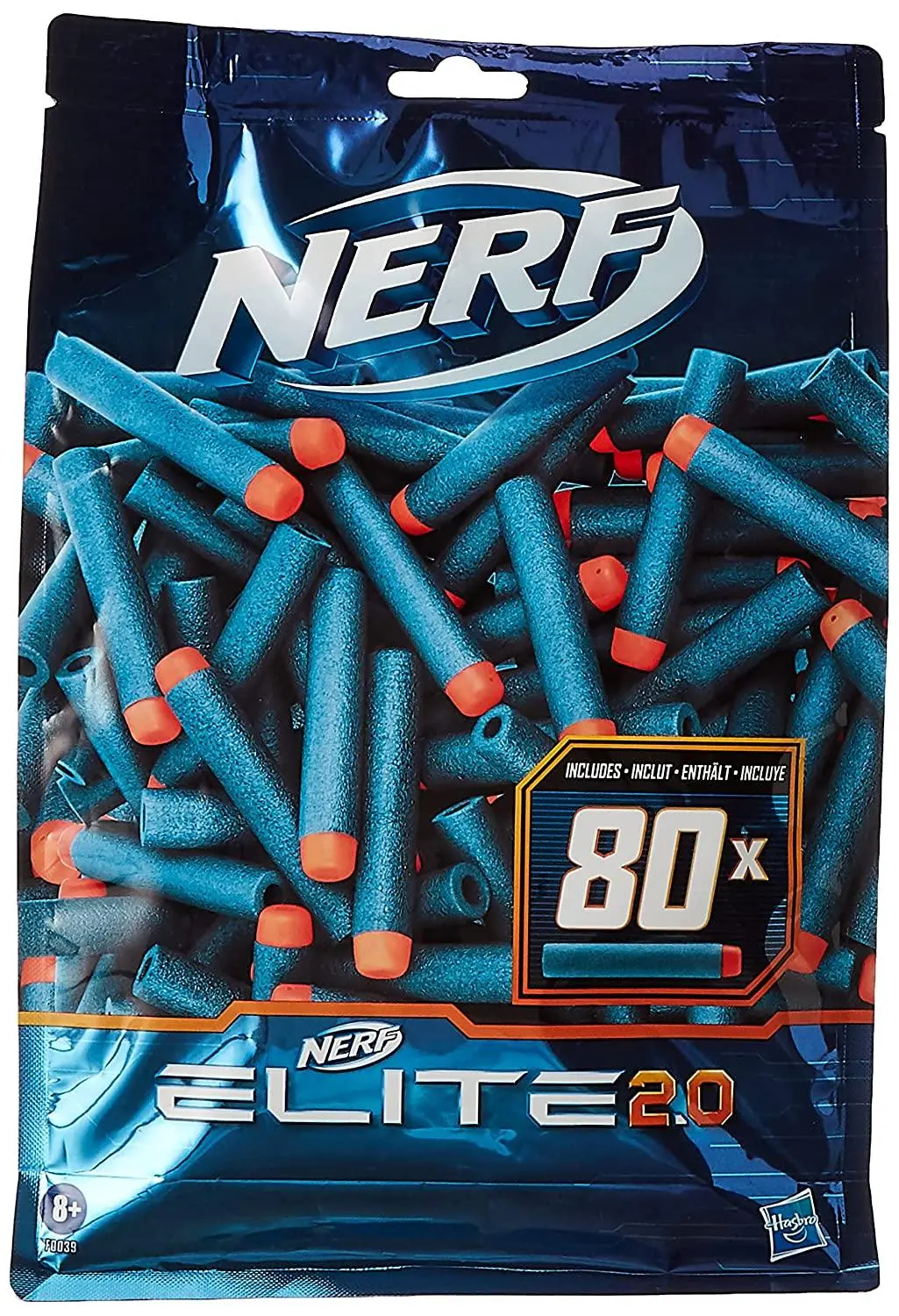Nerf Elite 2.0 80-Dart Refill Pack ,Includes 80 Official Nerf Elite 2.0 Darts, Compatible With All Nerf Elite Blasters 1