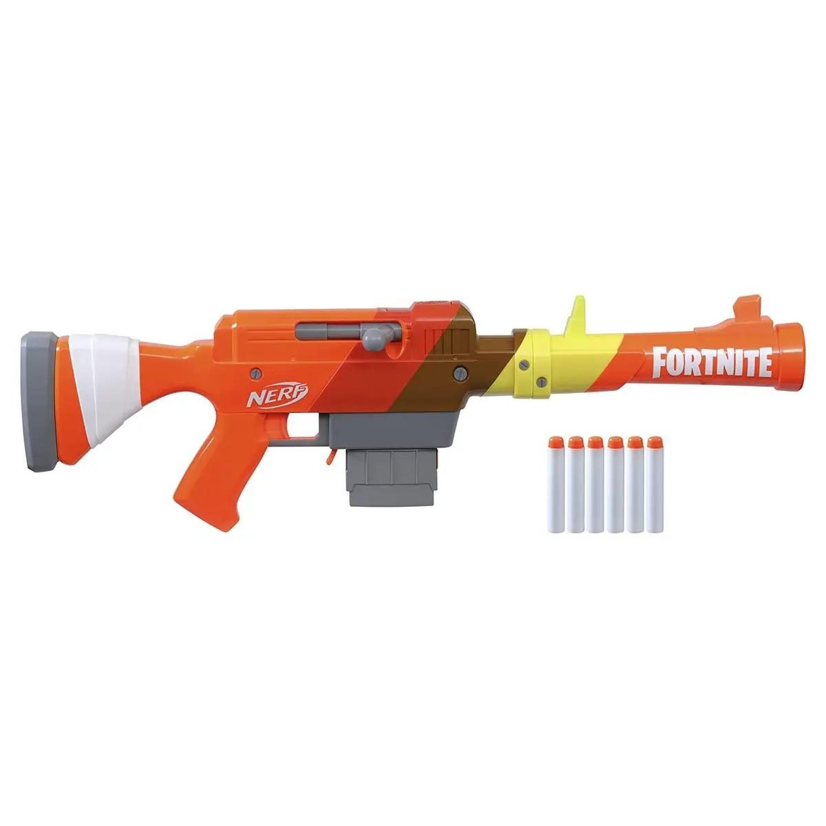 Nerf Fortnite Hr Dart Blaster, Ruff Wrap Design, 6-Dart Elite Clip, 6 Nerf Elite Darts, Rotating Bolt, Detachable Barrel 1