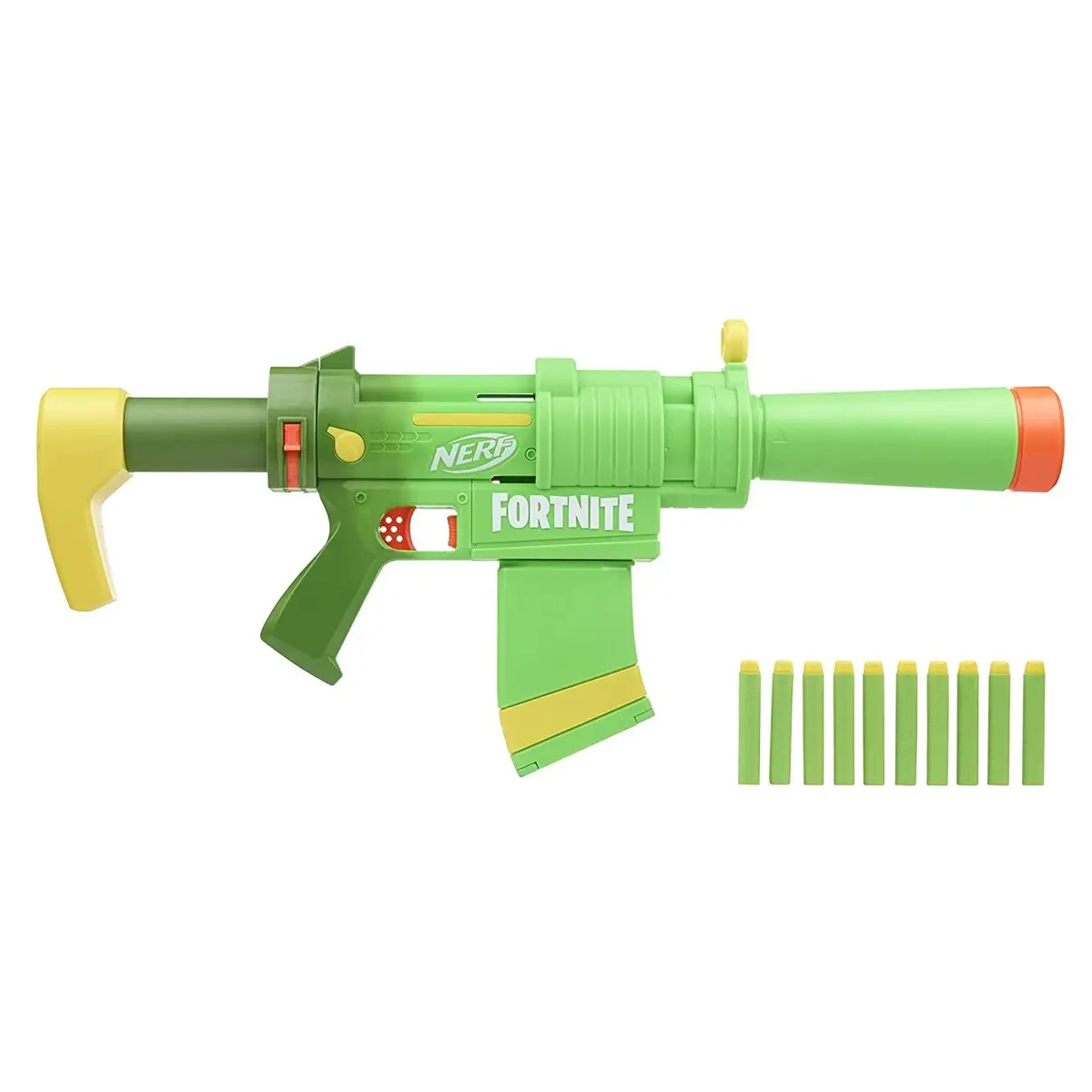 Nerf Fortnite Smg-Zesty Elite Dart Blaster,Removable Stock, Barrel And 10-Dart Clip, 10 Nerf Elite Darts 1