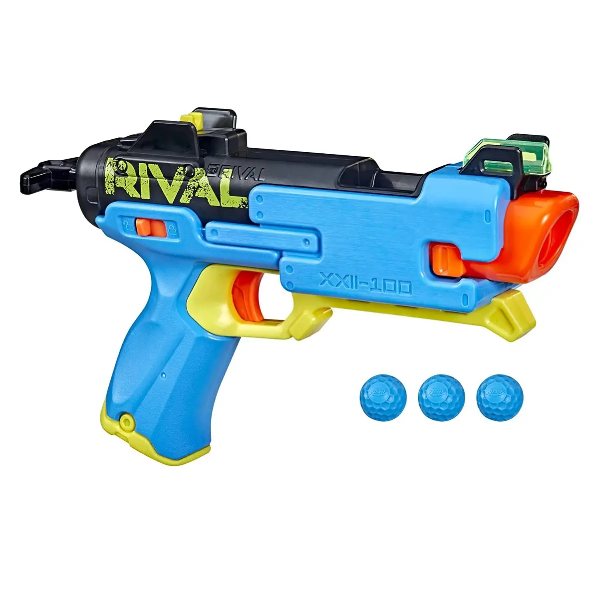 Nerf Rival Fate Xxii-100 Blaster, Most Accurate Nerf Rival System, Adjustable Rear Sight, Breech Load, Includes 3 Nerf Rival Accu-Rounds 1
