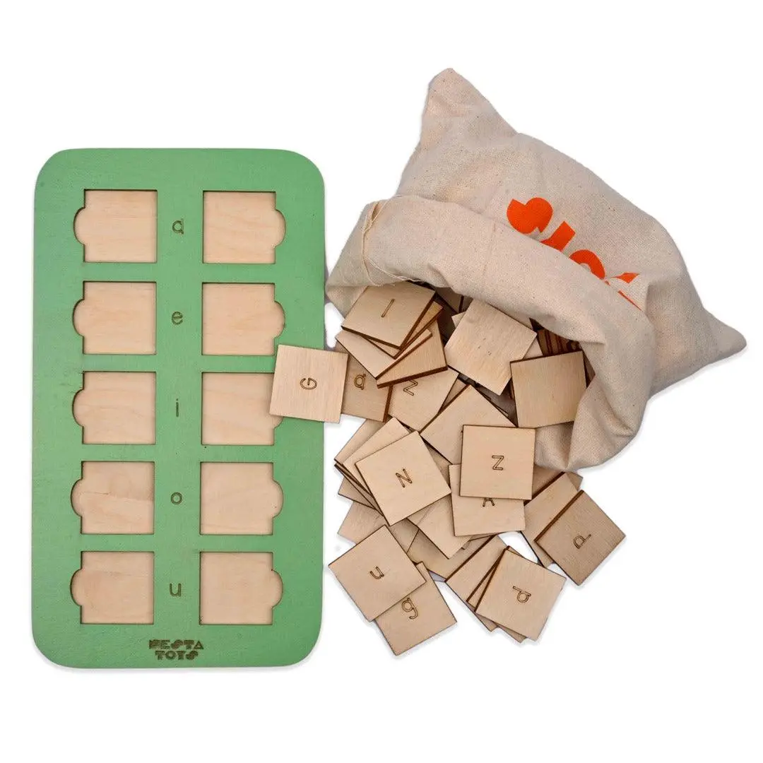 Nesta Toys Cvc Board - 3 Letter Word Builder Phonics Toy For Kids 1