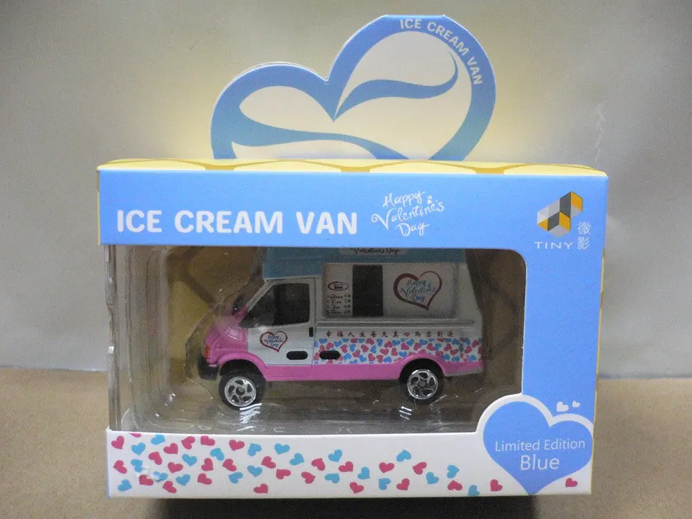 Toyeast Tiny City Die-Cast Model Car Ice Cream Van Happy Valentine's Day Blue Limited Edition 134722 Atc64040 (C690-493-45) 1