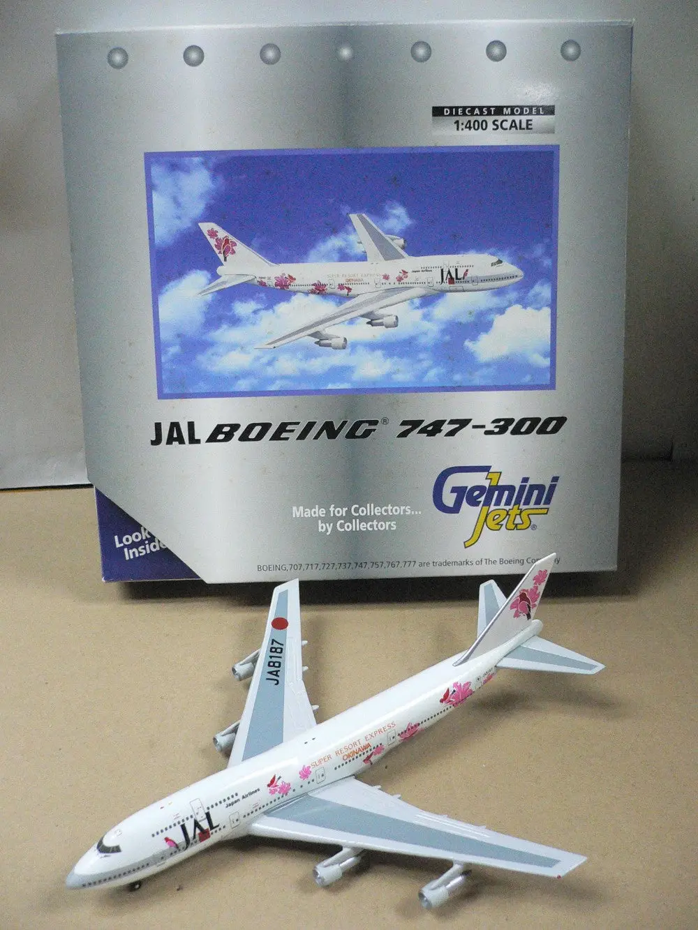 Gemini Jets 1/400 Jal Japan Airlines Boeing 747-300 Ja8187 (Gjjal008) (70008) (Piu30) 1