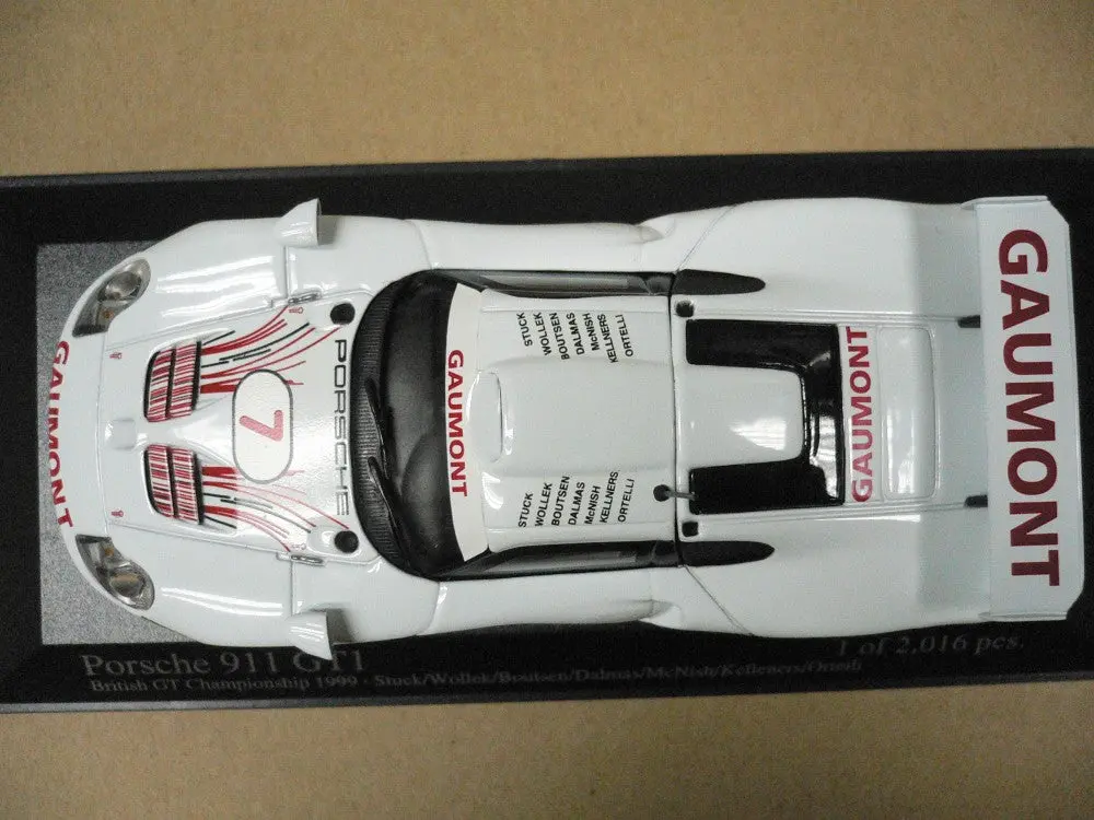 Minichamps 1/43 Porsche 911 Gt1 British Gt Championship 1999 Stuck Wollek Boutsen Dalmas Mcnish Kelleners Ortelli #7 (400 996807) (04696) (Piu120) 2